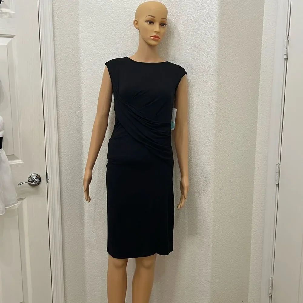 KUT FROM THE KLOTH Woman’s Black Dress Sz 0 Boat Neck Cap Sleeve Slimming Wrap